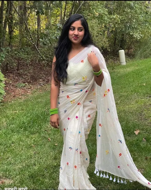 Pure Khadi Cotton Embroidered Saree – Lightweight 5.5 Meters | Handcrafted Elegance | Sustainable Fashion